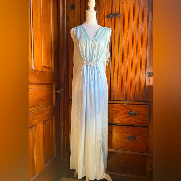 NWOT Vintage Baby Blue Sheer Nightgown Size XL/1X 1960s/1970s - Picture 1 of 9